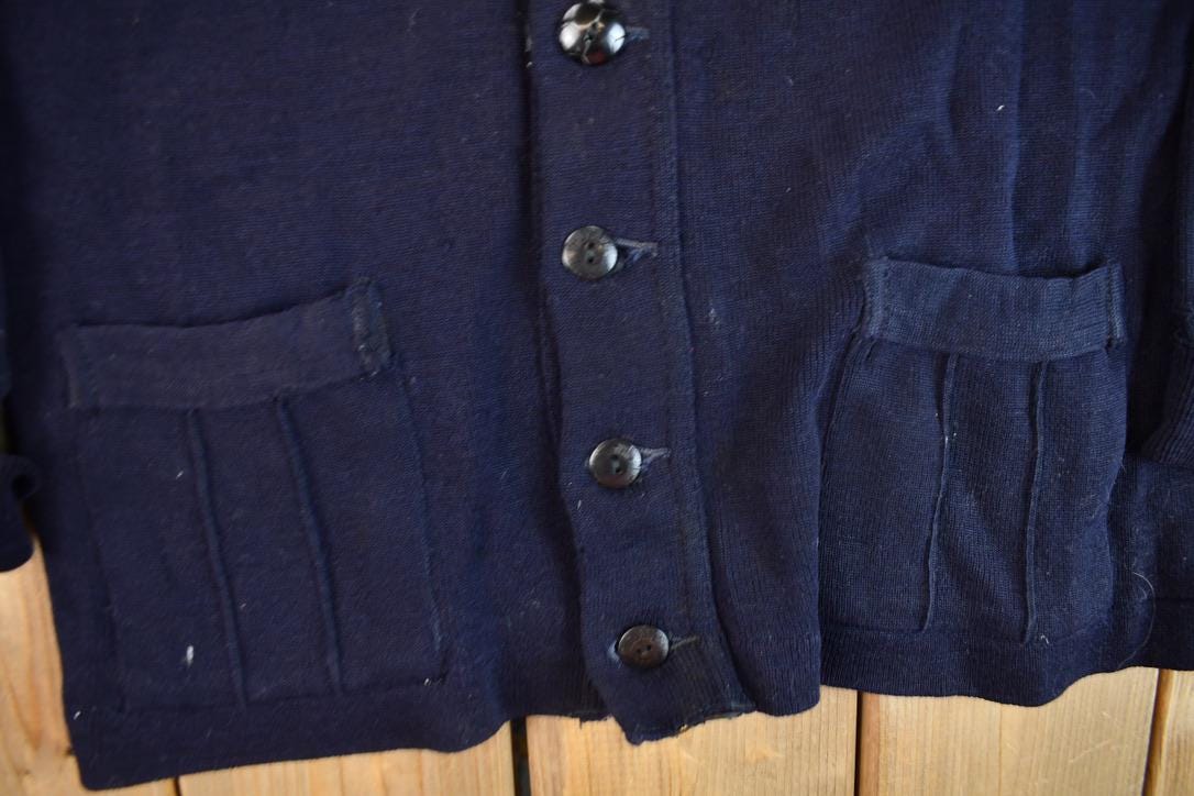 Vintage 1950s Blank Wool Knit Cardigan Sweater