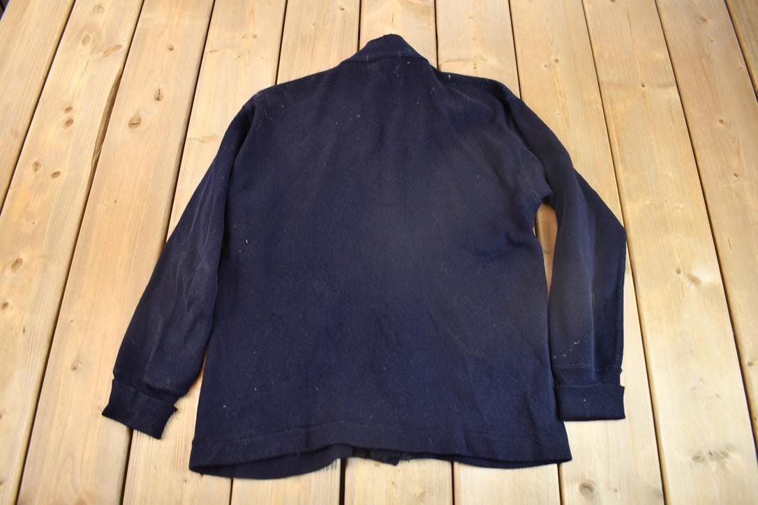 Vintage 1950s Blank Wool Knit Cardigan Sweater