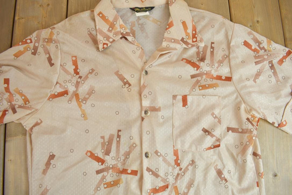 Vintage 1960s Mr. Jan All Over Print Psychedelic Style Button-Up Shirt