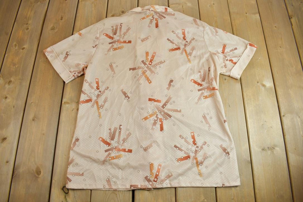 Vintage 1960s Mr. Jan All Over Print Psychedelic Style Button-Up Shirt