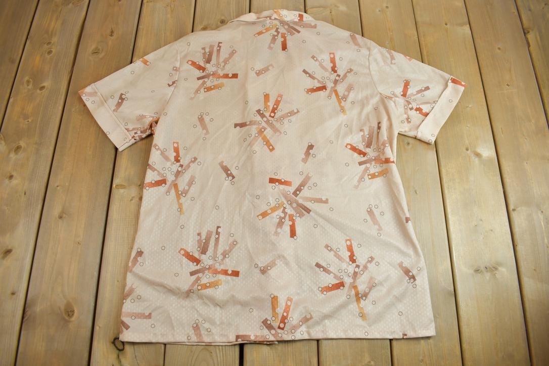 Vintage 1960s Mr. Jan All Over Print Psychedelic Style Button-Up Shirt