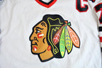 Vintage 1990s Chris Chelios #7 Chicago Blackhawks NHL CCM Hockey Jersey