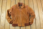 Vintage 1970s California Imperial Faux Fur Lined SuedeBomber Jacket Made In USA