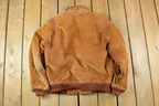 Vintage 1970s California Imperial Faux Fur Lined SuedeBomber Jacket Made In USA