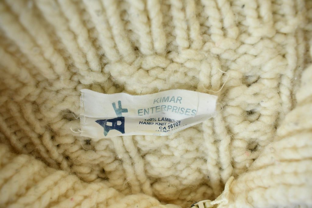 Vintage 1990s 3D Cable Knit Zip Up Hoodie