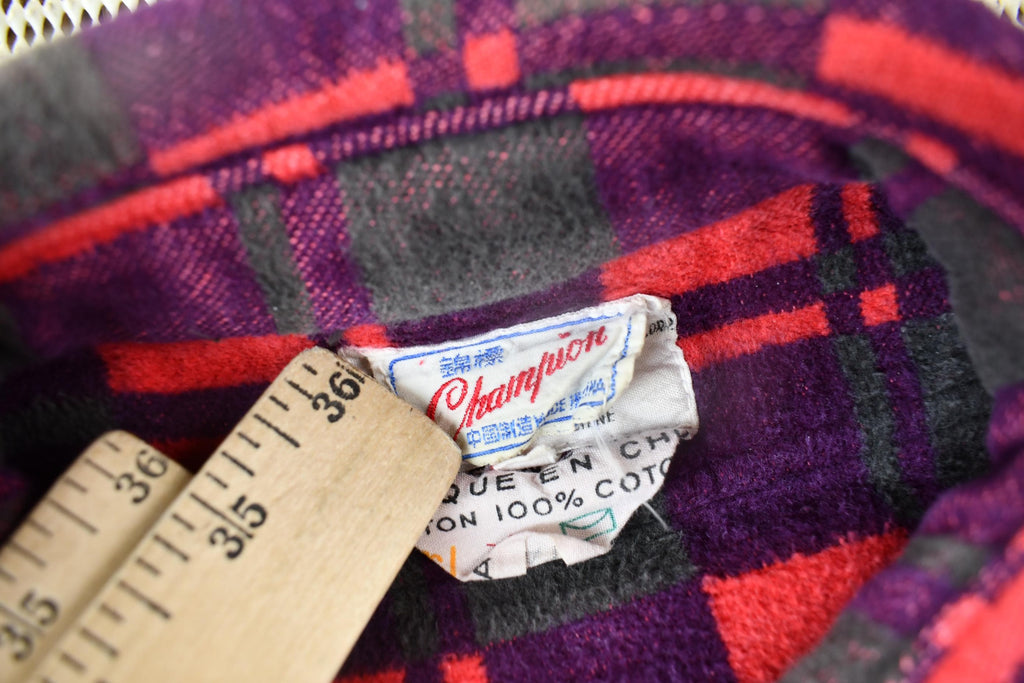 Vintage 1960s Champion Button Up Plaid Flannel Trucker Shirt