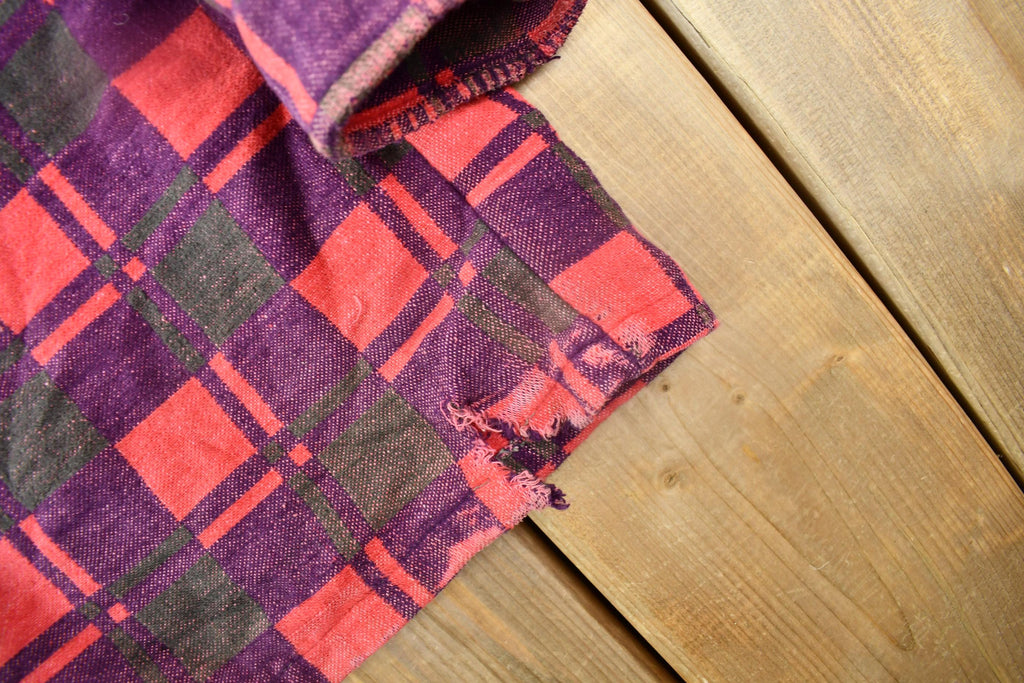 Vintage 1960s Button Up Plaid Flannel Trucker Shirt