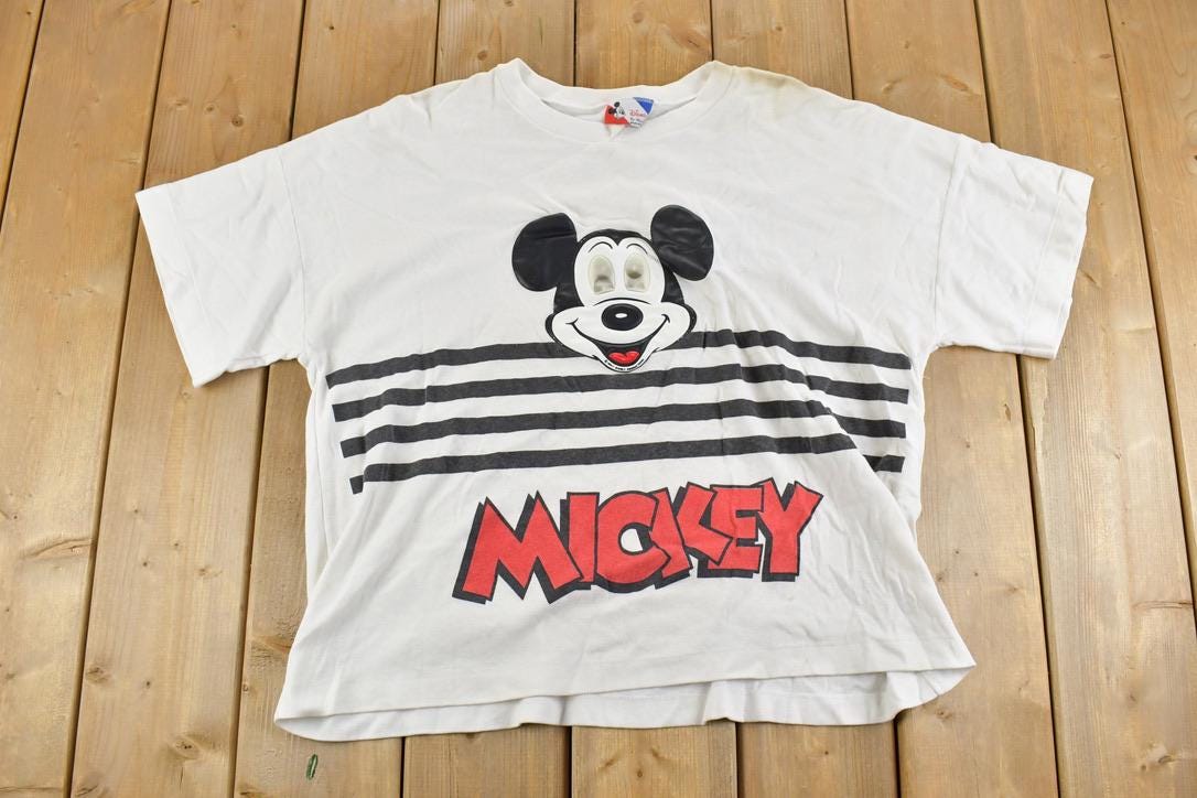 Vintage 1980s Disney Mickey Mouse Googly Eyes Cartoon Promo T-Shirt