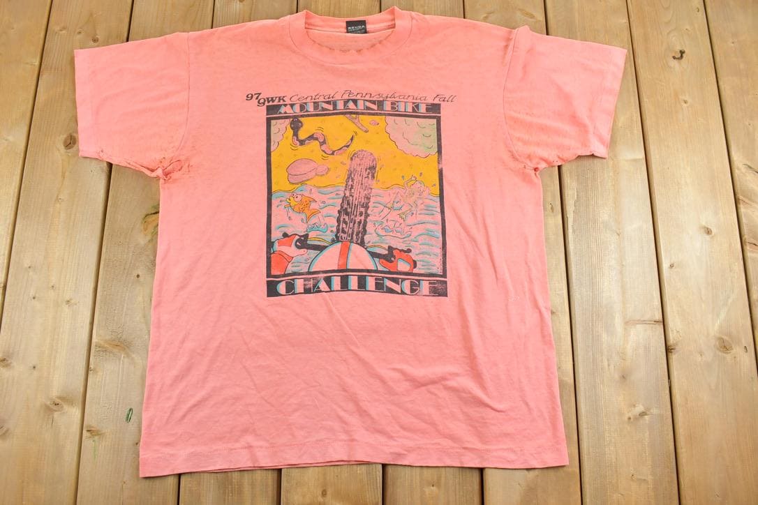 Vintage 1980s Mountain Bike Challenge Schwinn Graphic T-Shirt