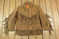 Vintage 1970s Leather Western Fringe Jacket Made In USA