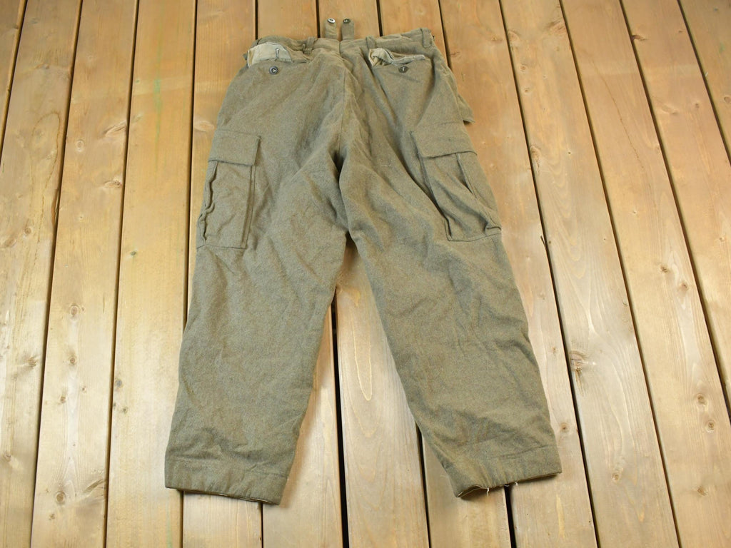 Vintage 1960s Military Wool Cargo Pocket Pants Size 30 x 30