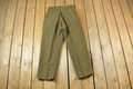 Vintage 1950s Military Pants 30 x 28 Olive Green Wool