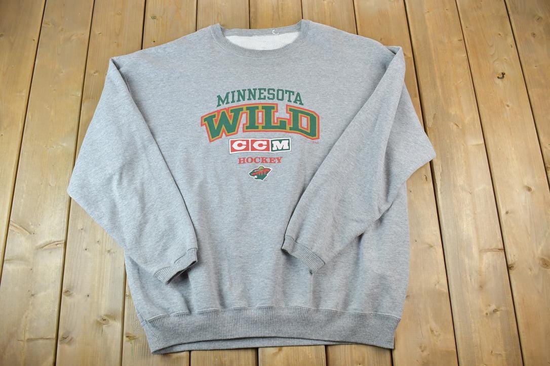 Vintage 1990s Minnesota Wild NHL CCM Hockey Crewneck Sweatshirt