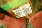 Vintage 1950s Green & Brown Plaid Wool Button Up Shirt