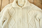 Vintage 1990s 3D Cable Knit Zip Up Hoodie