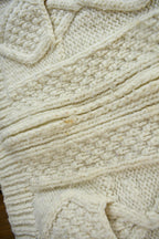 Vintage 1990s 3D Cable Knit Zip Up Hoodie