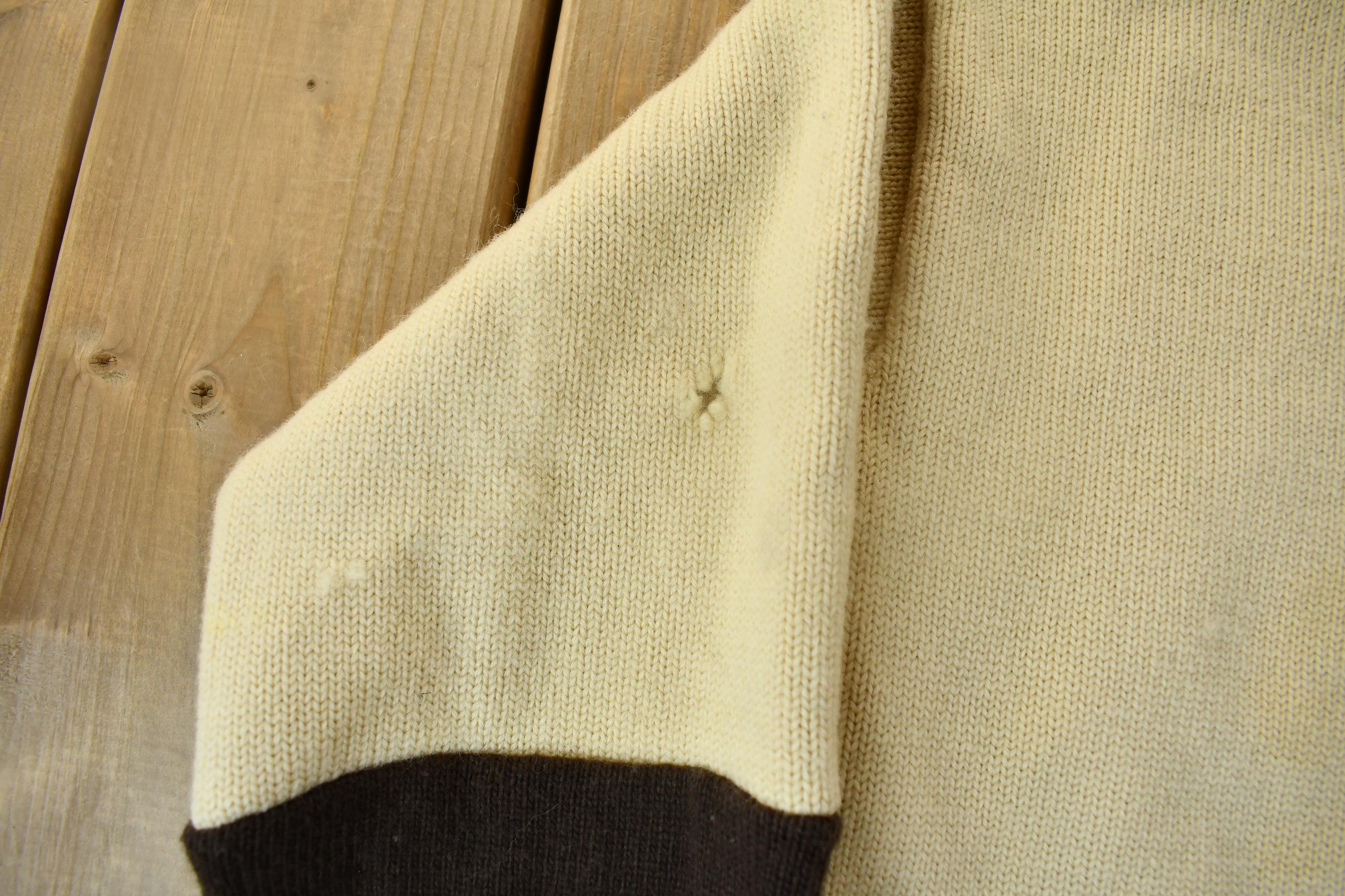 Vintage 1950s 100% Wool Collegiate Cardigan Knit Sweater