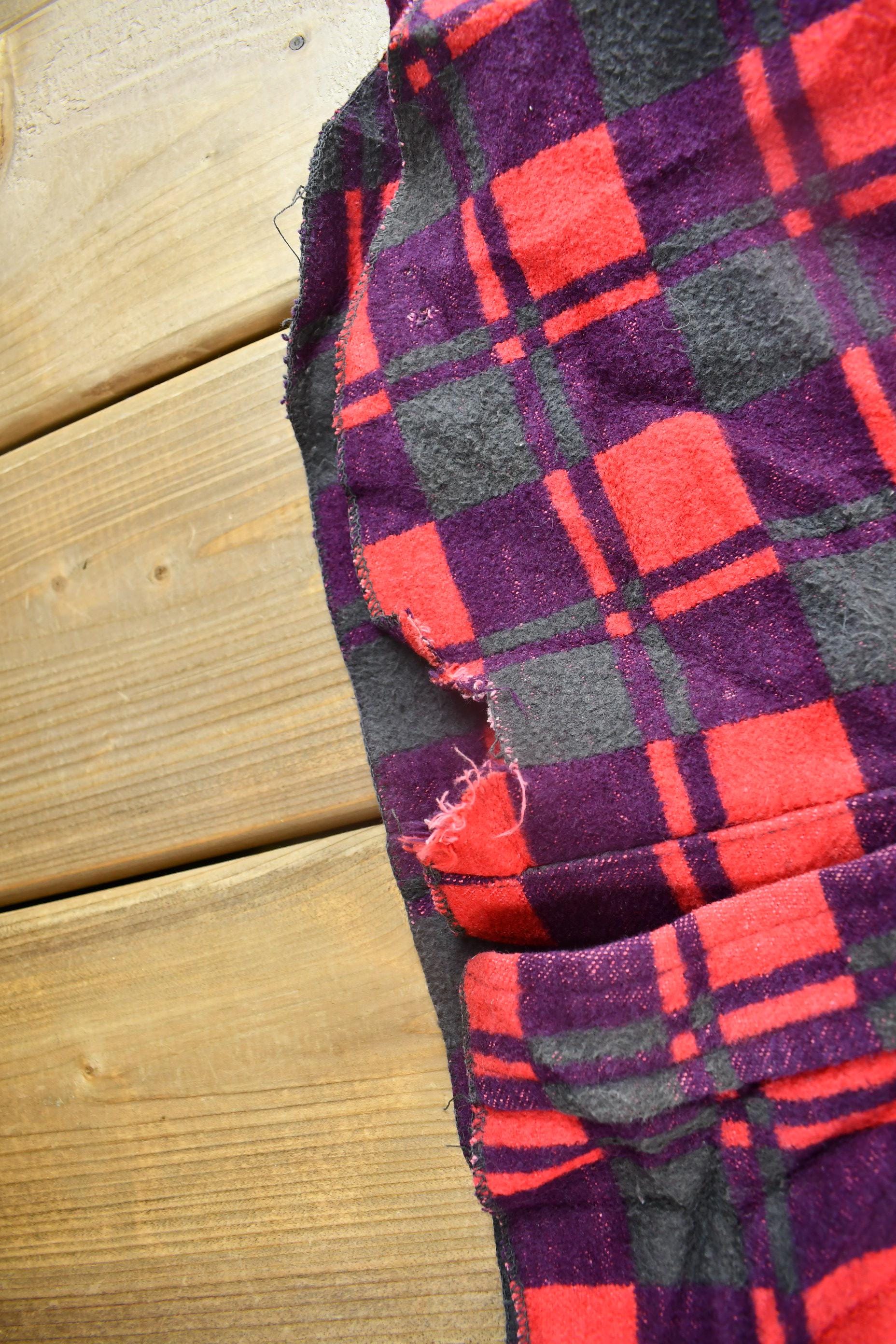 Vintage 1960s Champion Button Up Plaid Flannel Trucker Shirt