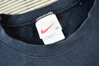 Vintage 1990s Nike Embroidered Black Mini Swoosh Crewneck Sweatshirt