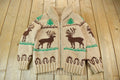 Vintage 1950s Hand-Knit Elk Theme Cowichan Sweater
