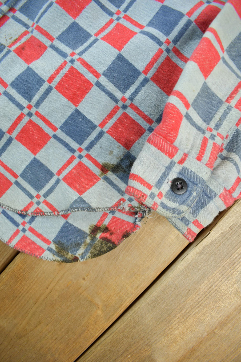 Vintage 1960s Champion Button Up Plaid Flannel Trucker Shirt