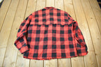 Vintage 1960s Buffalo Plaid Button Up Flannel Shirt