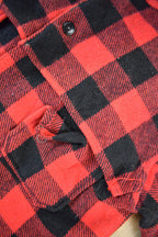 Vintage 1960s Buffalo Plaid Button Up Flannel Shirt