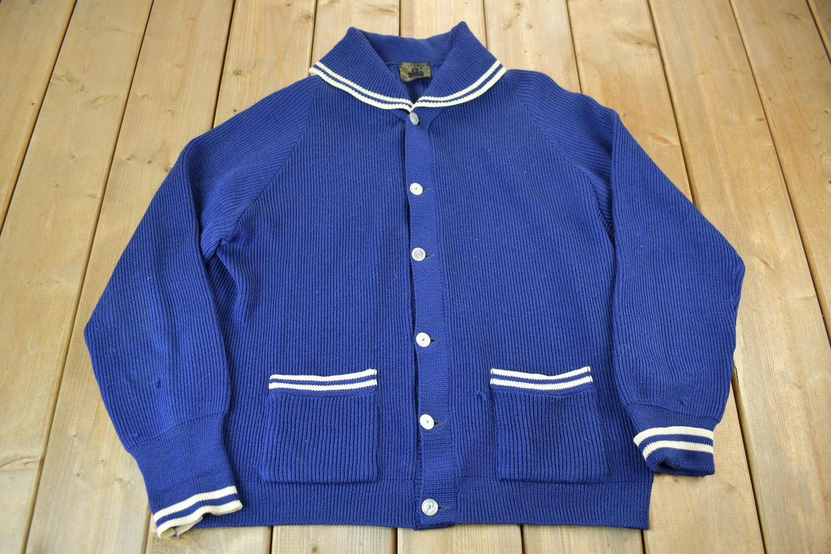 Vintage 1960s Clover Knitting Mills Knit Cardigan Sweater