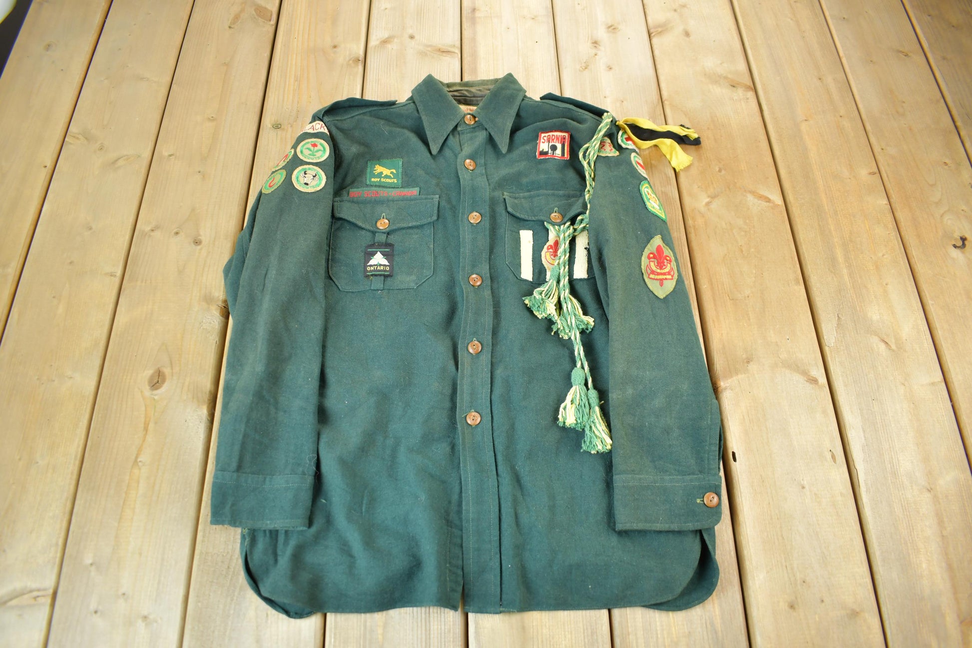 Vintage 1960s Boy Scouts Canada Button Up Shirt