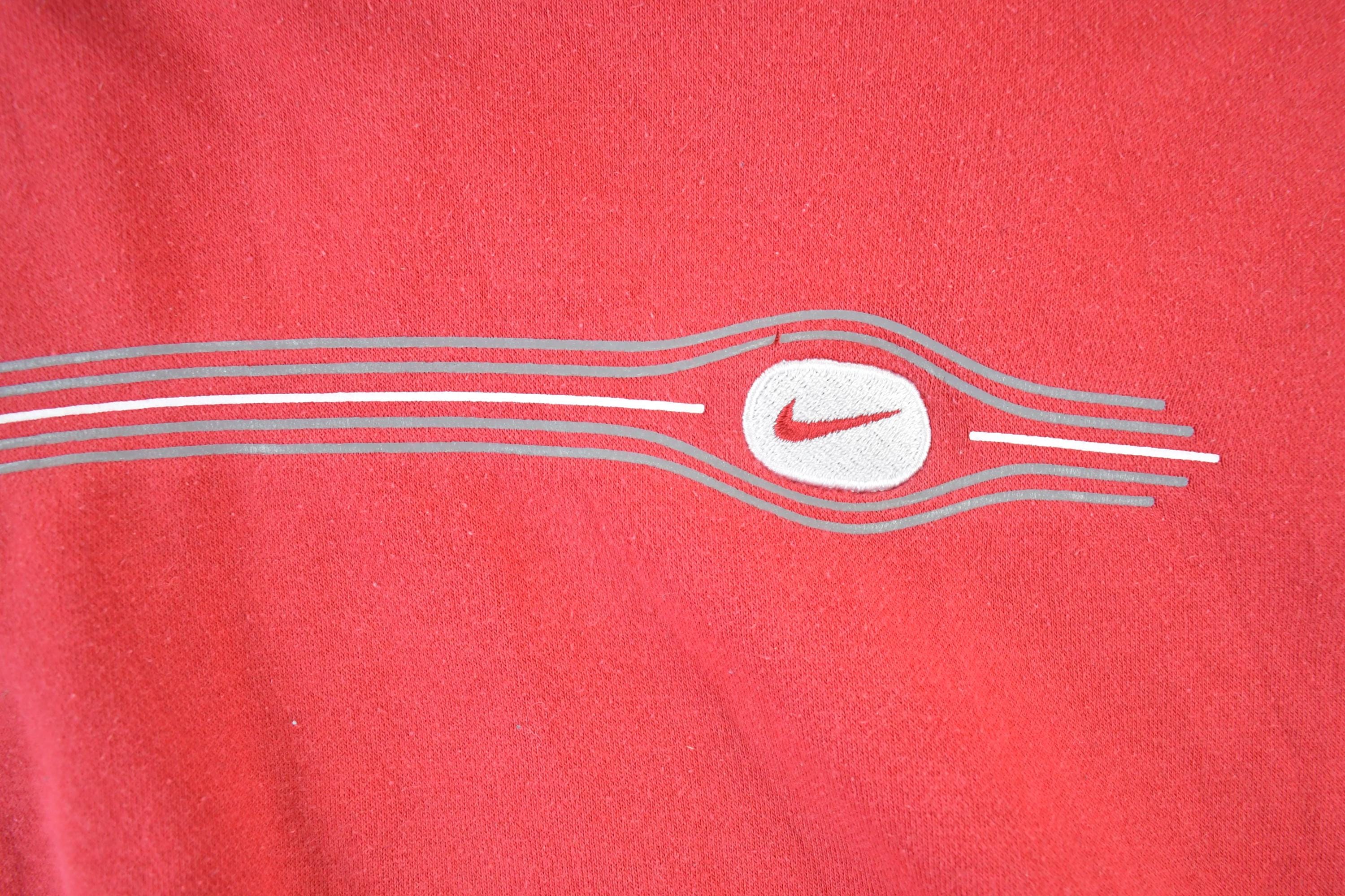 Vintage 1990s Nike Graphic Print Mini Swoosh Hoodie Sweatshirt