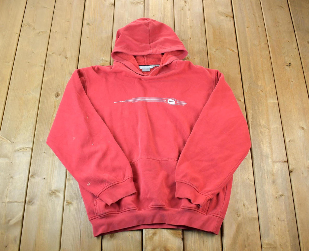 Vintage 1990s Nike Graphic Print Mini Swoosh Hoodie Sweatshirt