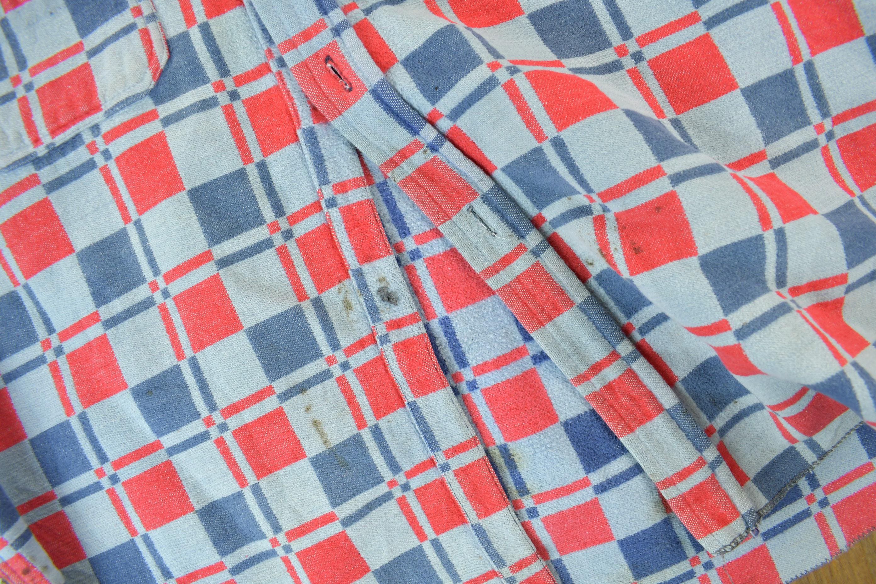 Vintage 1960s Champion Button Up Plaid Flannel Trucker Shirt