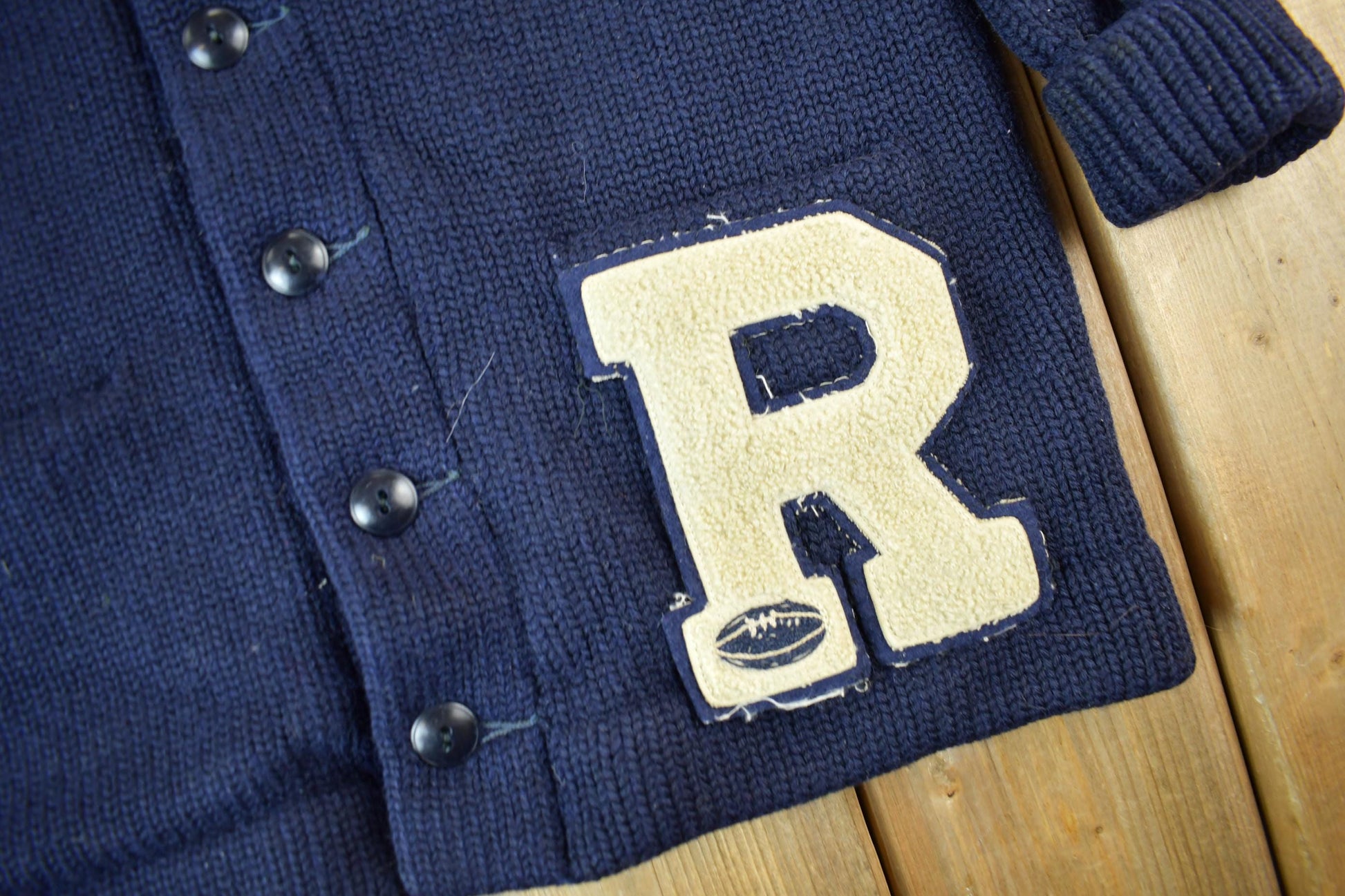 Vintage 1960s Collegiate Cardigan Knit Sweater