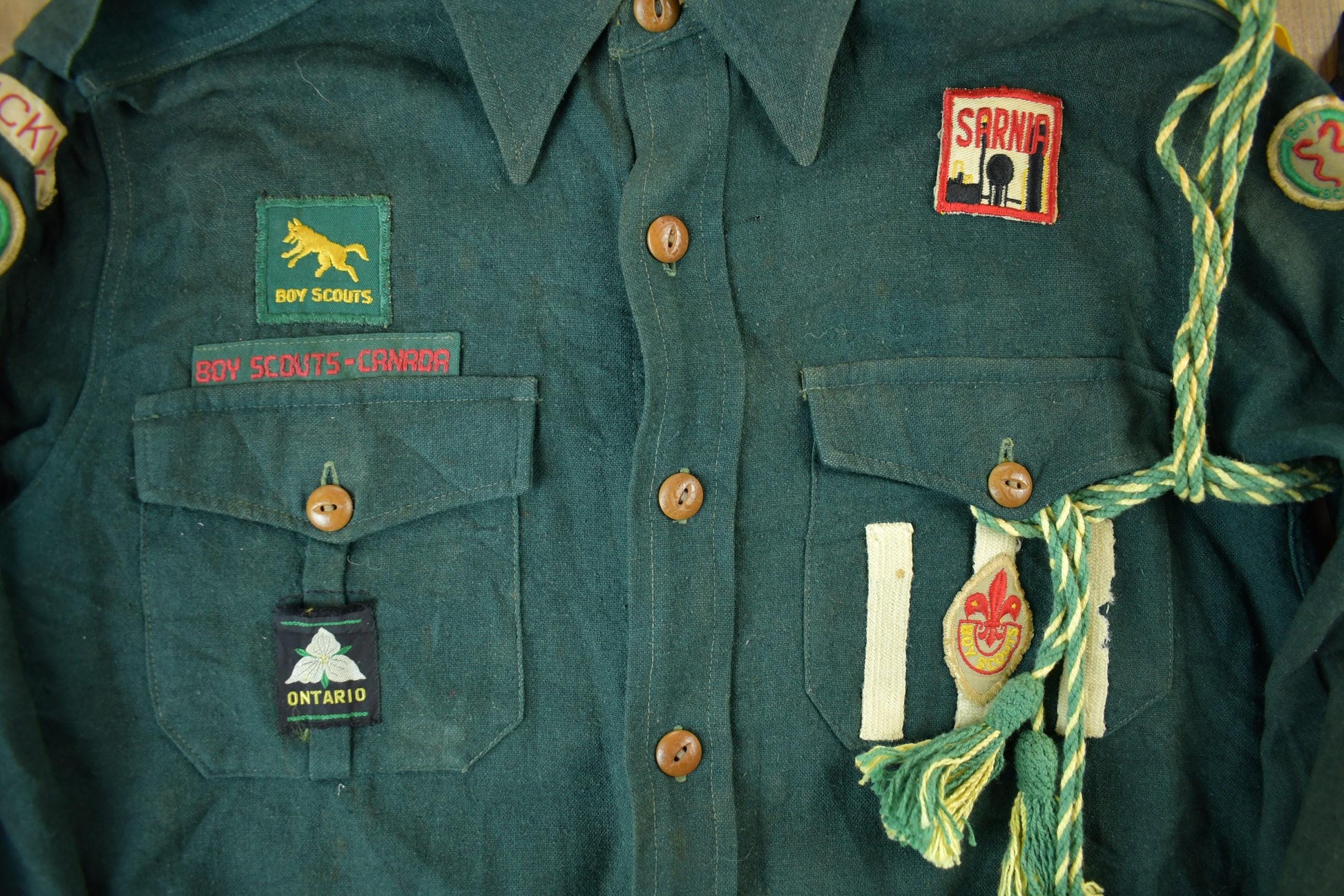 Vintage 1960s Boy Scouts Canada Button Up Shirt