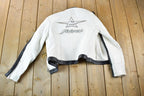 Vintage 1990s Womens Avirex Cafe Racer Leather Biker Jacket Made In USA