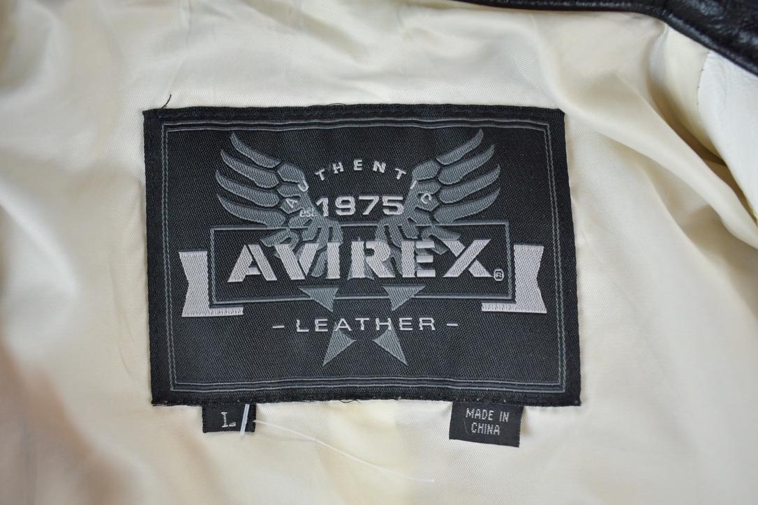Vintage 1990s Womens Avirex Cafe Racer Leather Biker Jacket Made In USA