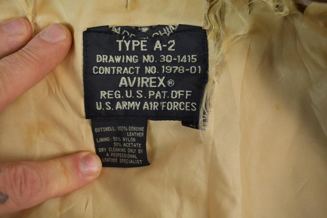 Vintage 1980s Type A2 Avirex Leather Us Army Air Forces Flight Jacket Made In USA